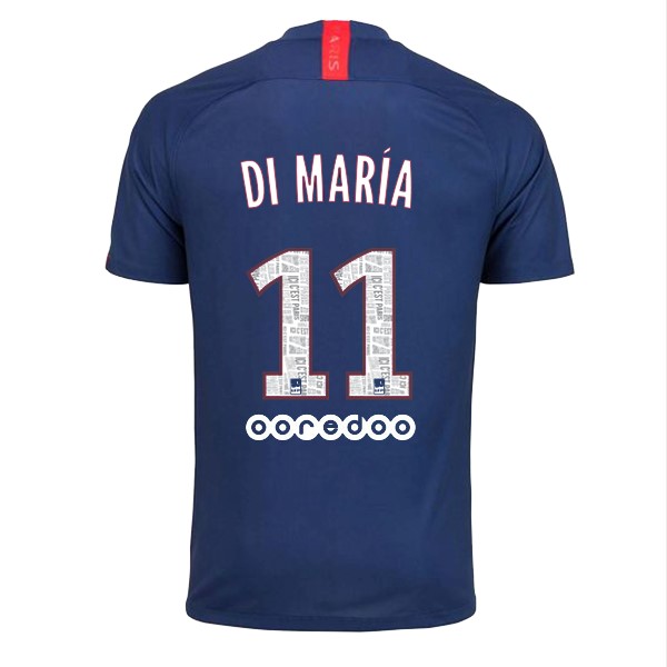 Camiseta Paris Saint Germain NO.11 Di Maria 1ª Kit 2019 2020 Azul
